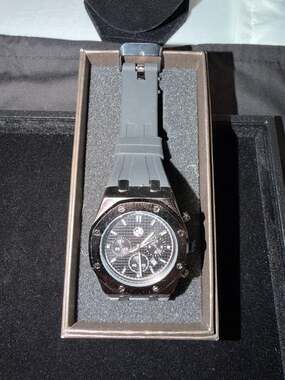 AJ Chronograph Style Watch with Silicone Strap